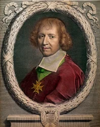Portrait of the Churchman Francois de Harlay, Abbe of Jumieges (1625-1695). Engraving of the 17th Century. Paris, Musee Carnavalet