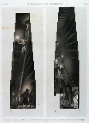 Pyramids of Memphis: view of the upper gallery of the Great Pyramid, taken from the upper and lower bearing - in “Description of Egypt”, Imperial Editions