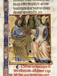 Raimond Berenger I of Barcelona (1023-1076) and his wife Almodis of the Marche (miniature)