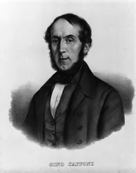 Risorgimento: portrait of the Italian writer and politician Gino Capponi. Engraving of the 19th century