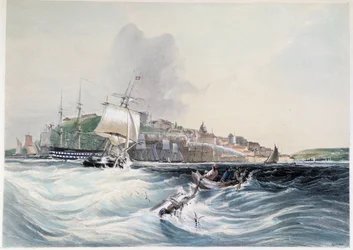 Rough Sea and View of Quebec - in 