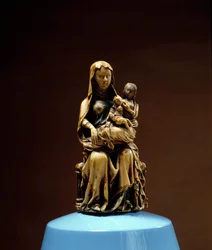 Saint Anne, the Virgin and Child Ivory sculpture of the 14th century. Musee Vivenel, Compiegne