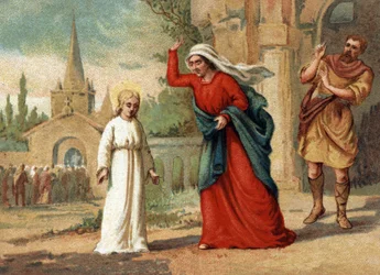 Saint Genevieve (422-502), patron saint of Paris abused by her mother