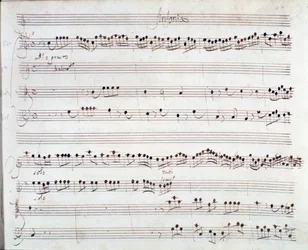 Sheet music page for "The Coronation of Darius" by Giuseppe Aldrovandini (1703)