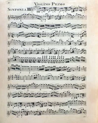 Sheet music page for violin of symphony no. 3 by Christian Cannabich