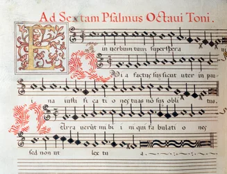 Sheet Music Page of a Sacred Work by Giovanni Giacomo Gastoldi