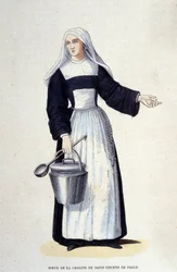 Sister of the Charity of Saint Vincent de Paul (engraving from an album on religious orders)