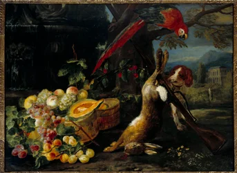 Still Life of Game, Parrot and Fruit