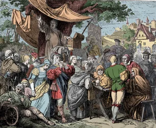 Tetzel Selling Indulgences - Johann Tetzel (1465-1519), German Dominican Priest, Sells Indulgences for the Construction of St. Peter