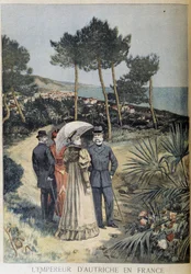 The Emperor of Austria in France (Visit of the Imperial Couple Francis Joseph and Elisabeth of Austria (Sissi) on the French Riviera) - in Le Petite Journal du 19/03/1894