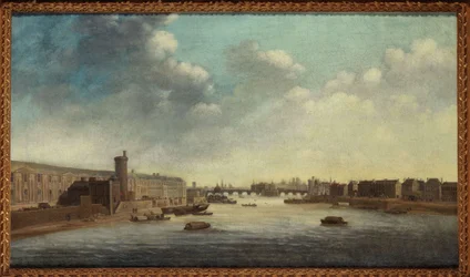 The Grande Galerie du Louvre, with the Porte Neuve, Pont-Neuf, Cite, Tour de Nesle and Quai Malaquais (circa 1640, between 1635 and 1645)