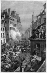 The Revolution of 1830. Combat in the faubourg Saint-Antoine.