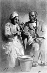 The bewitching by the reflected image - lithography, late 19th century