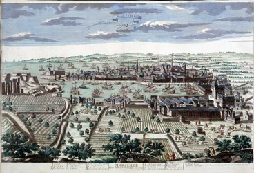 The city and port of Marseille in the 18th century - B.N.