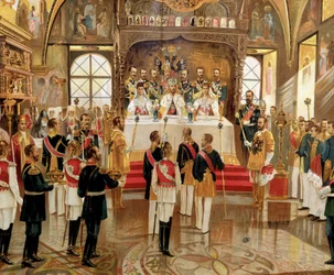 The coronation of Tsar Nicholas II (1868-1918) in Moscow, Russia