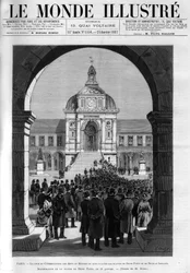 The court of the Conservatoire des Arts et Métiers where the statues of Denis Papin (1647-1714), physicist, mathematician and inventor, and Nicolas Leblanc (1742-1806), French chemist. Inauguration of the statue of Denis Papin on January 16.