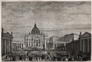The crowd rushed to St. Peter