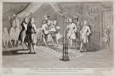 The First and Second Supervisors Lay the Recipient on the Coffin Drawn in the Lodge