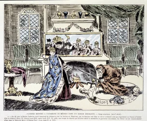 The Future Shown to Catherine de Medici in an Enchanted Mirror - Popular Image of the 18th Century