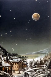Total eclipse of moon. 19th century illustration