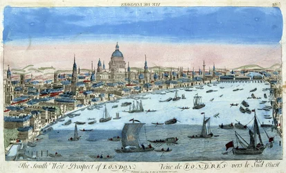 View of London and the Thames, southwest - optical view
