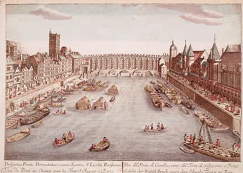 View of the Pont-au-Change towards Saint-Jacques Tower, Paris