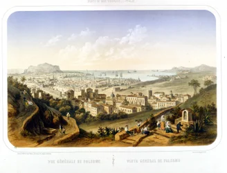 View of the city of Palermo, 1850 (engraving from 1860)