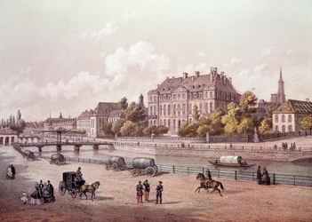 View of the city of Strasbourg on the Rhine