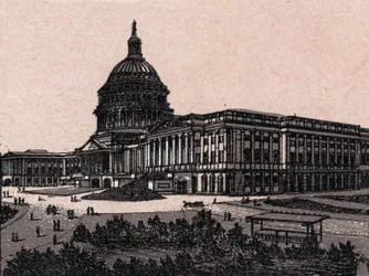Washington, United States: View of the Capitol. in “The World Illustrates 168 Views” Undated (late 19th century)