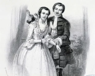 Young Man Courting a Young Woman, Early 19th Century