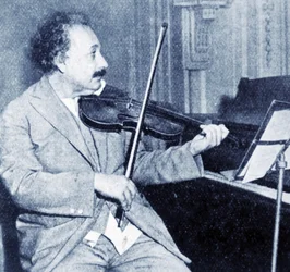 Albert Einstein playing his violin