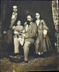 Alexander Herzen with his children after the death of his wife Natalie