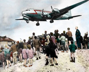 Berliners Observe the Arrival of Airplanes, Approaching Berlin Tempelhof Airport