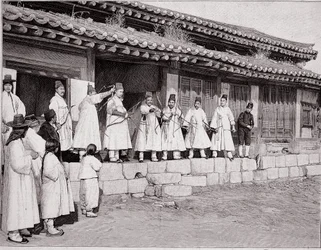 Bowmen in the Old Palace of Seoul, Korea, End of 19th Century