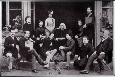Franz Liszt (1811-1886), in Weimar, in the circle of his favorite pupils