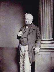 Full-length portrait of the French politician Adolphe Thiers in elegant Nineteenth century clothing
