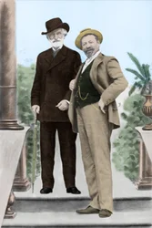 Giuseppe Verdi, Italian composer, and tenor Francesco Tamagno in Montecatini at the end of the 19th century