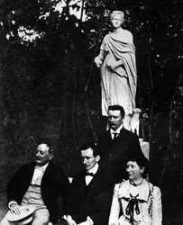 Guglielmo Marconi (1874-1937), Italian physicist and inventor with his parents and brother Alfonso in Pontecchio in 1897