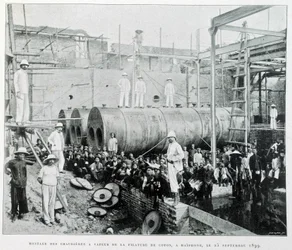 Installation of steam boilers of Haiphong cotton spinning on 25/9/1899 - in 
