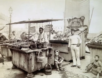 Oyster Sellers from Santa Lucia to Naples, Late 19th Century