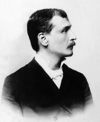 Portrait of Georges Moineau dit Georges Courteline, French novelist and playwright.