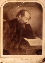 Portrait of Giuseppe Mazzini, with autograph (b/w photo)