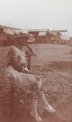 Portrait of a Woman on the Beach in Viareggio