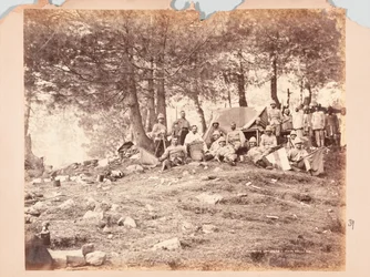 Telegraph and Signallers at Kaim Gulli, Black Mountain Expedition