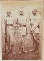 Three soldiers of the 4th Gurkha (Rifle) Regiment