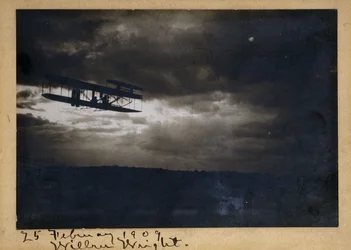 Wilbur Wright in Flight, with Autograph Signature 