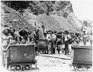 Zulu Workers at De Beers Diamond Mines, c.1885