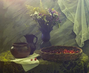 Moody Floral and Cherries