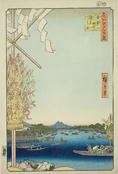 Asakusa River, Great Riverbank, Miyato River, No.60 from the series "One Hundred Famous Views of Edo"