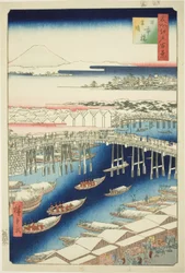 Clear Weather After Snow at Nihon Bridge (Nihonbashi yukibare), from the series "One Hundred Famous Views of Edo (Meisho Edo hyakkei)"